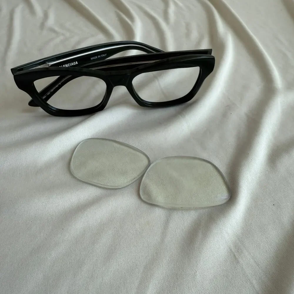 Balenciaga BB0242O Eyeglass Frames  - Shiny Dark Green Acetate, Logo Temples
